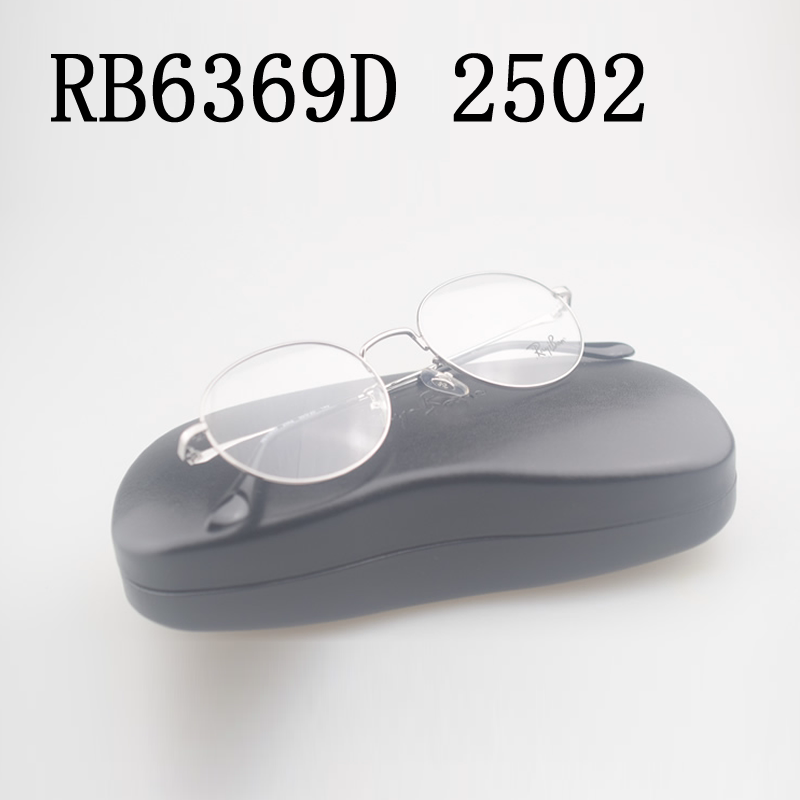 近视眼镜架圆框复古可调鼻托RB6369D 2502枪色男女士超轻配眼睛片