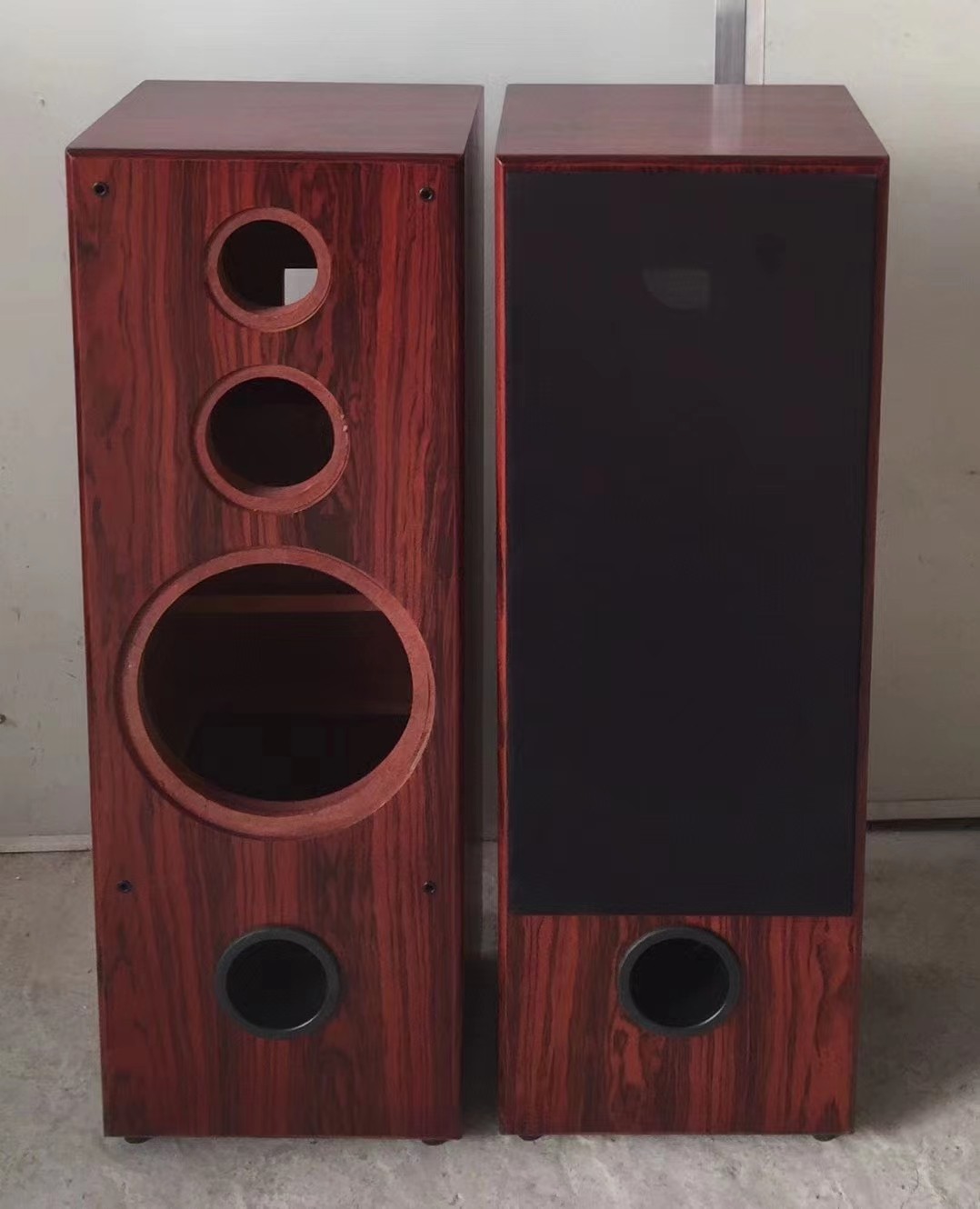 DIY惠威Q4B/Q3B+DM-7600+D10G/D10.8MKII落地红酸枝木皮空箱/对