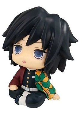 鬼灭之刃时透无一郎富冈义勇大头掌中坐姿动漫手 办玩具公仔