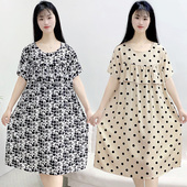 大码 不带胸垫防凸点睡衣薄款 可外穿家居服 女2026新款 棉绸睡裙夏季