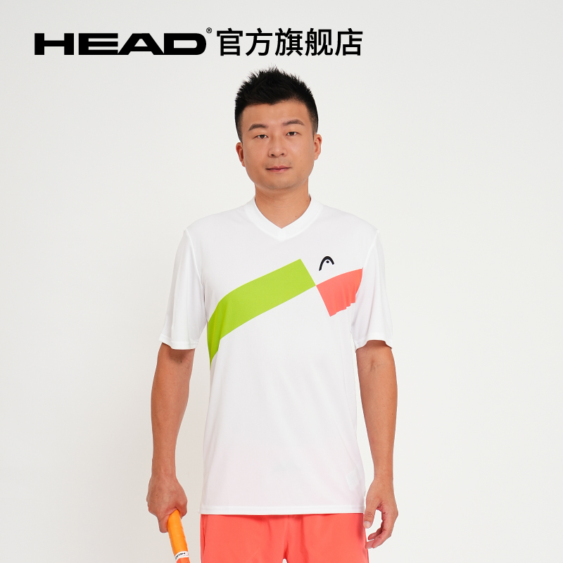 HEAD海德官方2025新款男子舒适透气运动T恤 TOPSPIN T-Shirt Men