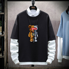 Spring new men's casual round neck Pullover Sweater loose couple coat