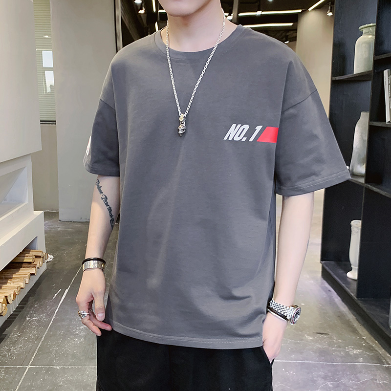 新款休閒男短袖恤男潮流潮牌夏季男裝半袖潮