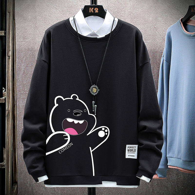 New men's cartoon round neck Pullover for spring