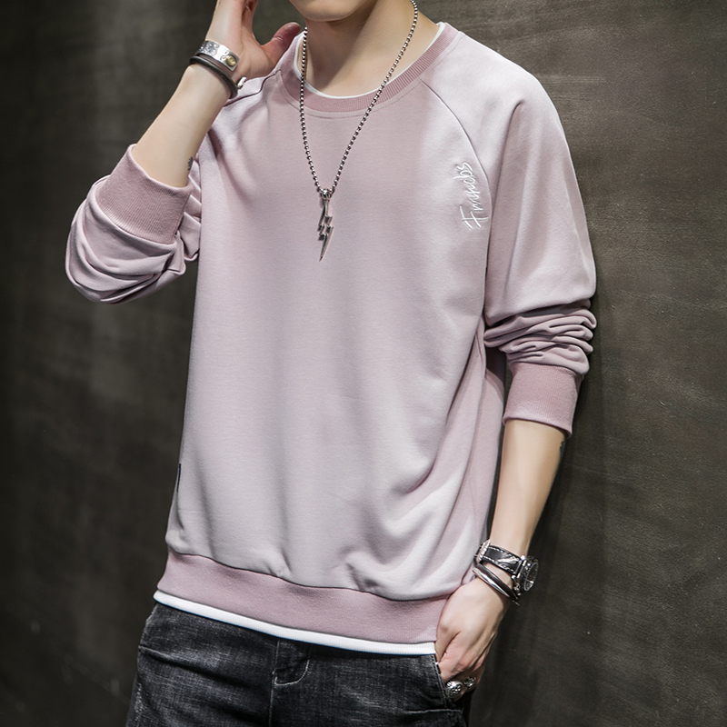 Corridor autumn men's new Pullover Sweater loose Crew Neck Long Sleeve T-Shirt