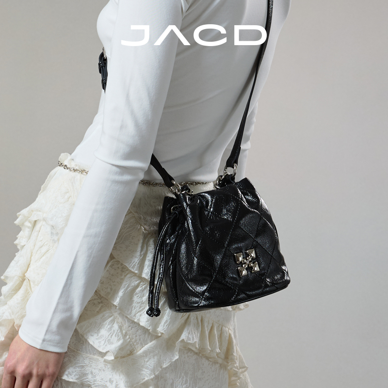 JACD【幻雪】小香风绣线水桶包女2025新款手拎单肩包夏日斜挎小包