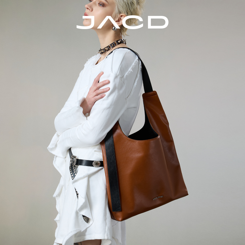 JACD夏天新款设计师托特包时尚高级复古感包包女大容量单肩斜挎包
