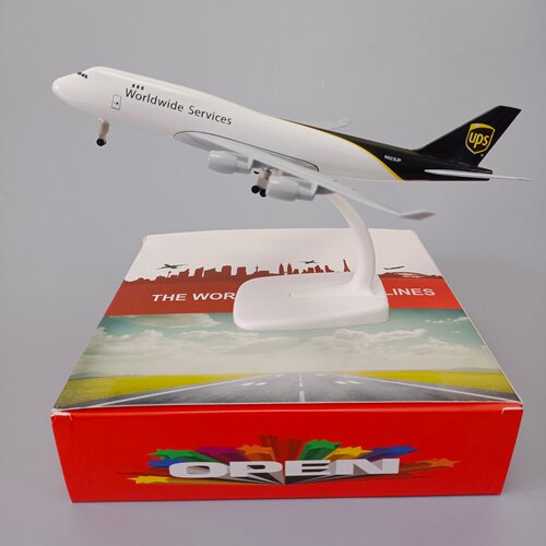 20cm运输机UPS波音机B747合金仿真飞机模型金属航模模型摆件带轮