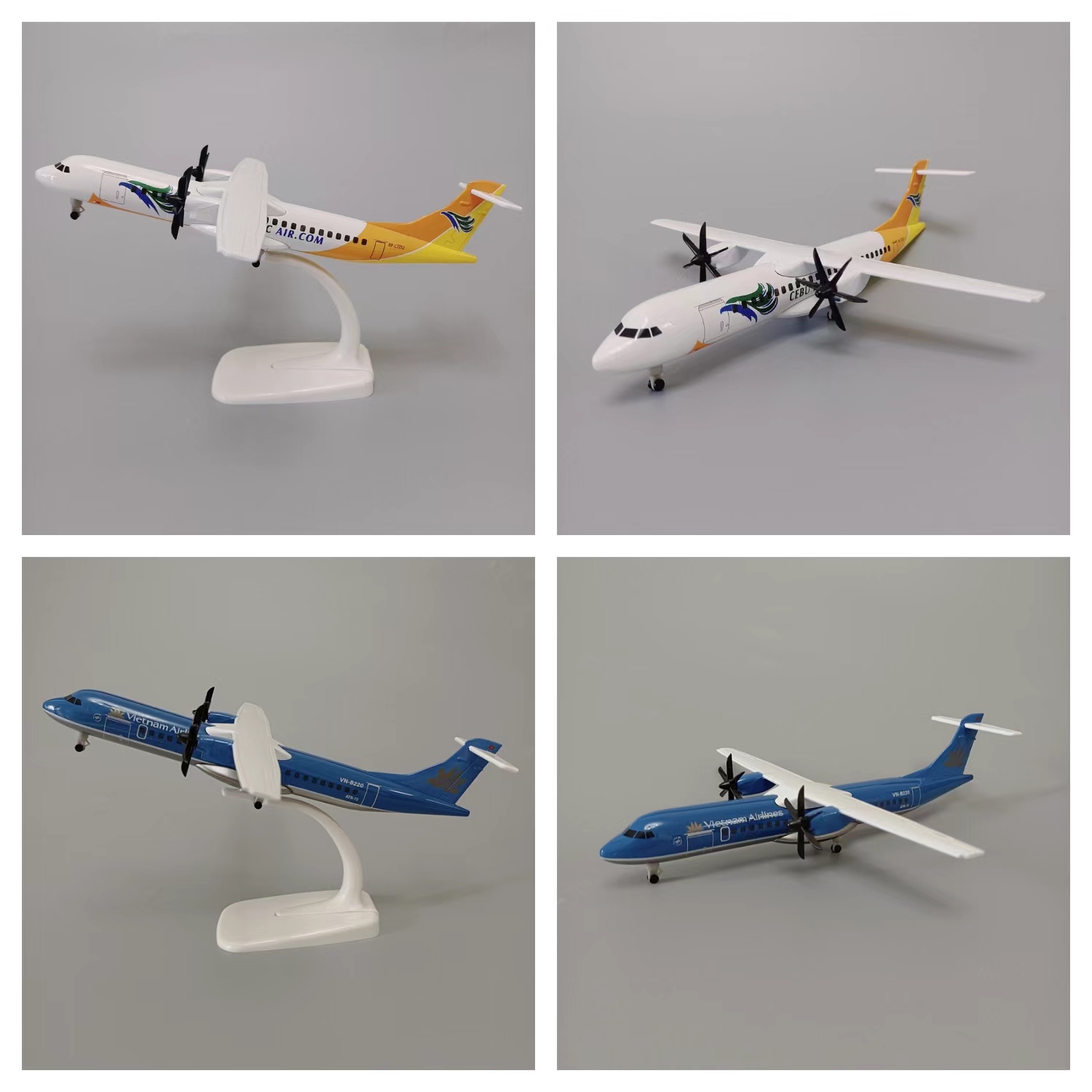 20cm越南航空/菲律宾ATR合金仿真飞机模型金属航模 带轮子/螺旋桨