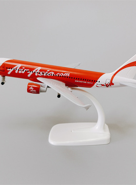 带轮子19m亚洲航空亚航红色空客机A320合金仿真飞机模型金属航模