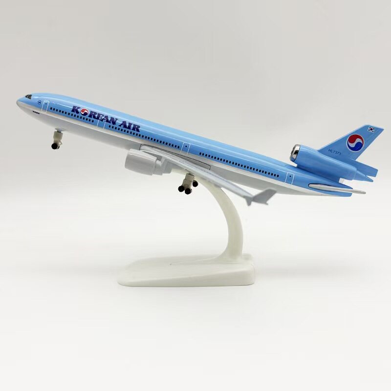 20cm韩国航空Korean麦道MD-11合金仿真飞机模型金属航模带轮子
