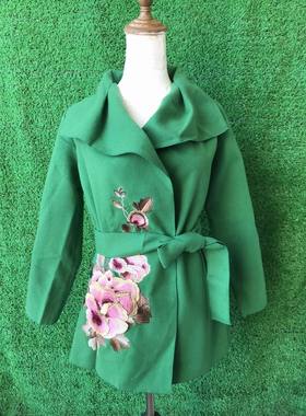 专柜正品 风FU系列 331041 （绿色） 秋冬款 刺绣 上衣
