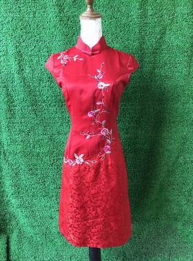 专柜正品　 风FU　433012 　春夏款　刺绣 　旗袍　连衣裙