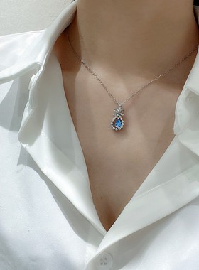 2件包邮 2021年新款轻奢小众设计水滴蝴蝶结吊坠简约优雅项链YB