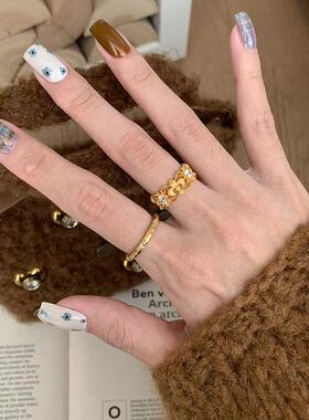 铜合金戒指  D190时尚轻奢气质百搭优雅可调节戒指