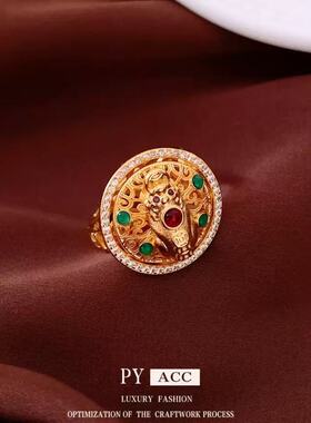 铜合金开口戒指H143 时尚轻奢气质百搭优雅精致戒指