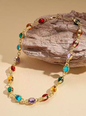 铜合金项链 D384 轻奢时尚气质百搭复古项链