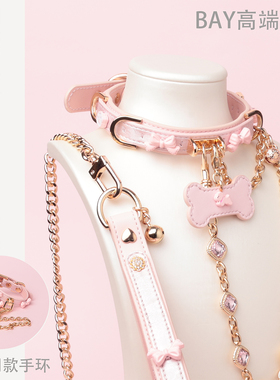 【BAY高端定制】蝴蝶结牛皮项圈小狗puppy女颈带K9脖圈定制choker
