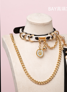 【BAY高端定制】奶牛毛毛项圈贝母puppy女颈带K9脖圈定制choker