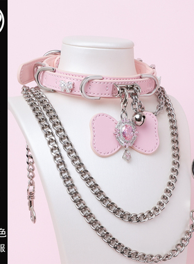 【BAY高端定制】蝴蝶结钻石项圈骨头puppy女颈带K9定制choker
