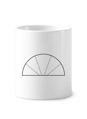 扇形图腾组合纹样陶瓷刷牙杯子笔筒白色马克杯礼物学校幼儿园装饰