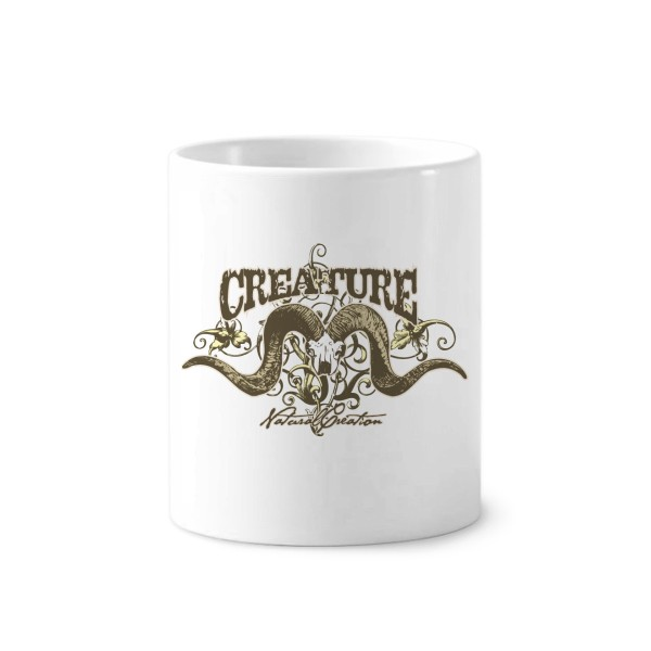 动物羚羊生物图案陶瓷刷牙杯子笔筒白色马克杯礼物学校幼儿园装饰