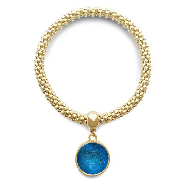 巨蟹座星空圆形金属吊坠礼品手链