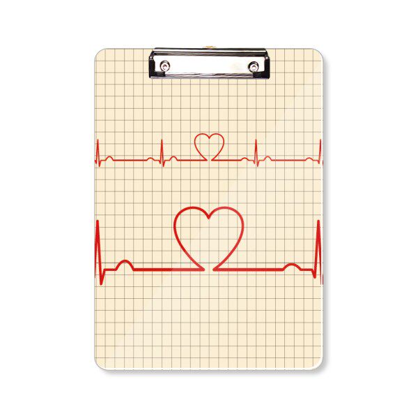 心电图心形创意设计图案平头文件夹书写垫板考试a4