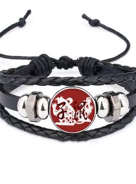 鼠年动物皮革礼品编制手链