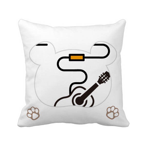 垫双面含芯礼物路线电灯泡乐器吉他圣诞节方形抱枕学校幼儿园装饰