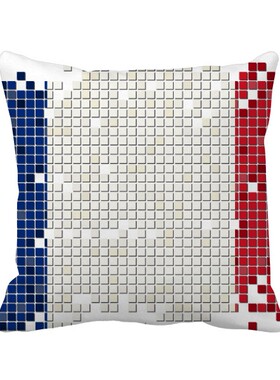 国旗马赛克拼图方形抱枕靠枕沙发靠垫双面含芯礼物学校幼儿园装饰