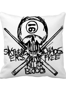 髅忍者杀手插画方形抱枕靠枕沙发靠垫双面含芯礼物学校幼儿园装饰