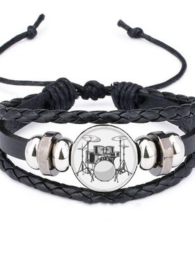 能量音乐皮革礼品编制手链