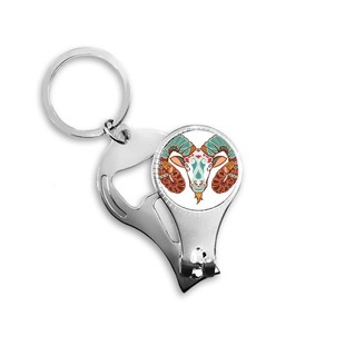 白羊座星座标志汽车钥匙扣指甲刀金属指甲剪圈环开瓶器礼品挂件