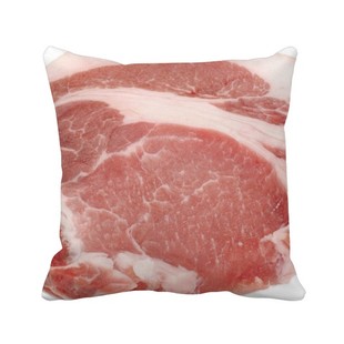 沙发靠垫双面含芯礼物猪肉块生肉美味食物方形抱枕学校幼儿园装饰