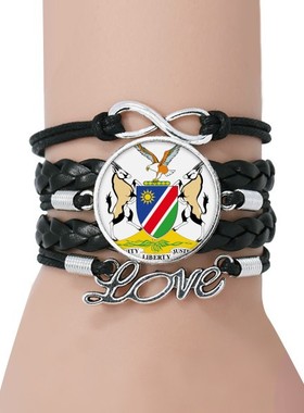 非洲黑色永恒礼品皮革手链