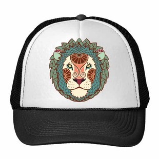 狮子座星座标志插画图案鸭舌帽棉质户外运动帽子休闲时尚棒球帽