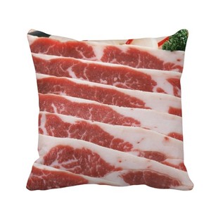 排生肉美味食物靠枕沙发靠垫双面含芯礼物方形抱枕学校幼儿园装饰