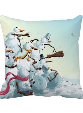 画节日插画图案方形抱枕靠枕沙发靠垫双面含芯礼物学校幼儿园装饰