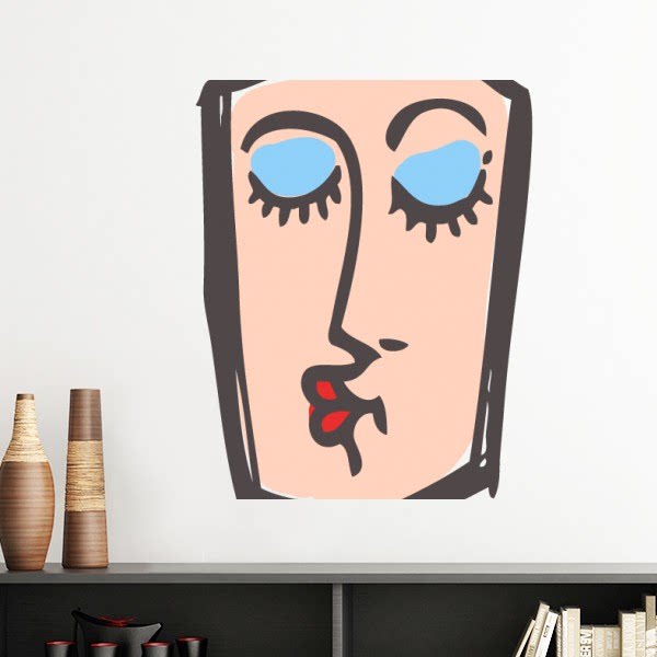 亲亲抽象人脸聊天素描表情包墙贴壁纸房间贴花学校幼儿园装饰