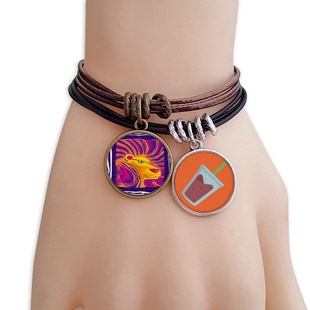 手绘狮子座墨西哥版画双牌饮料手链学校幼儿园装饰