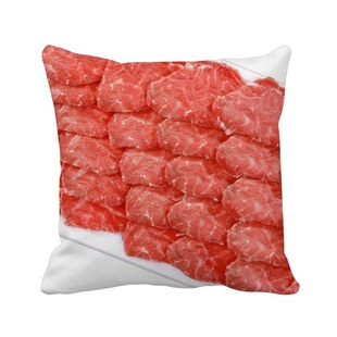 红色生肉排食物靠枕沙发靠垫双面含芯礼物方形抱枕学校幼儿园装饰