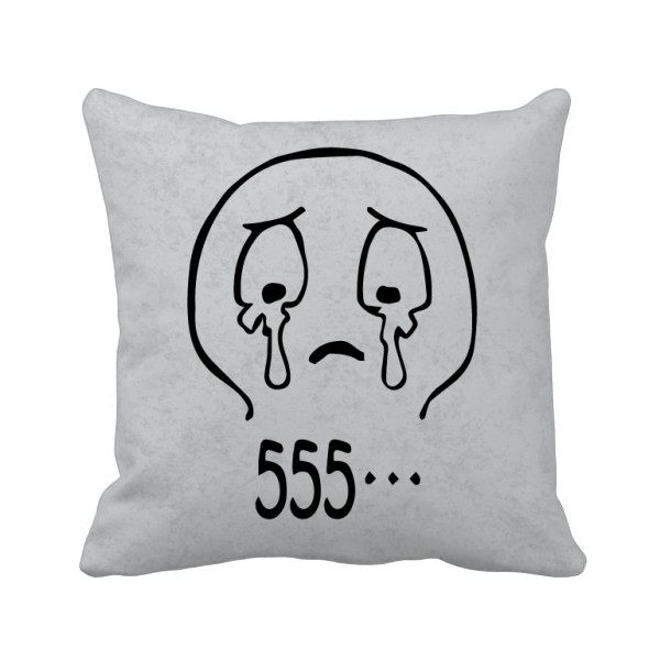 黑色哭泣聊天表情纹样方形抱枕靠枕沙发靠垫双面含芯礼物