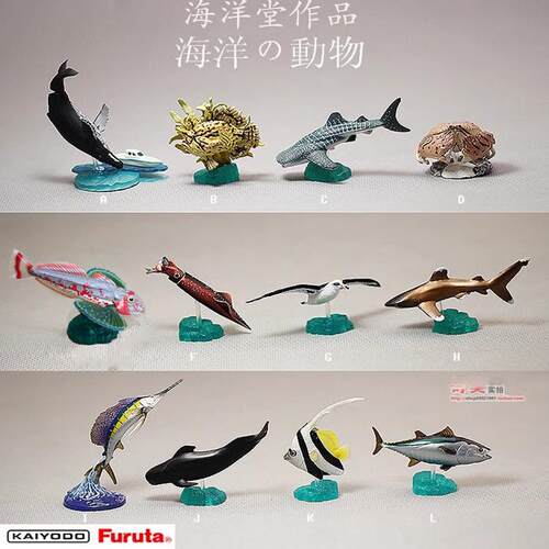 日本海洋堂正品海洋鱼剑鱼乌贼