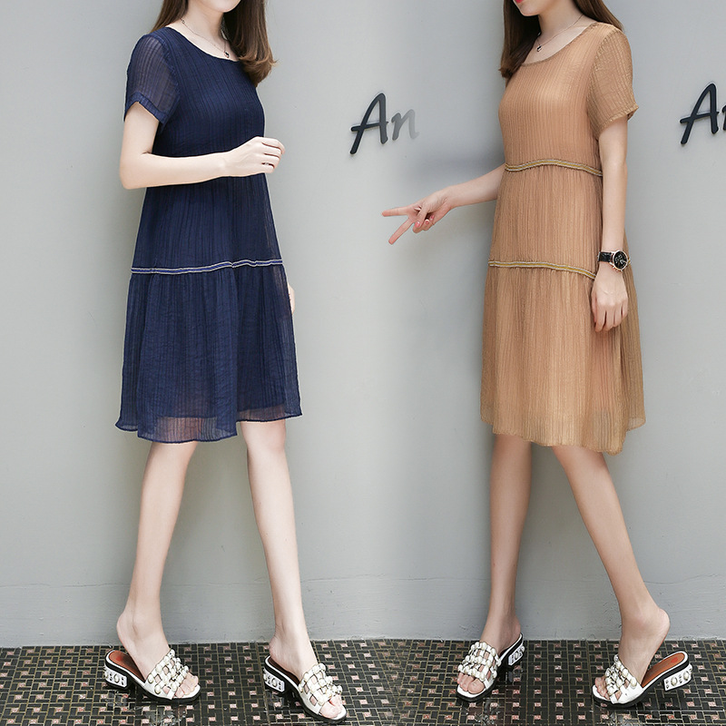 Å·ÖÞÕ¾ÈÈÏúÏÄпîÅ®×°º«°æ¿íËÉÏÔÊݸßÑüÆøÖÊ´óÂëÖг¤¿îA×ÖÁ¬ÒÂȹ