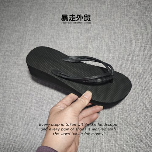 外贸单坡跟人字拖厚底松糕凉拖鞋