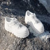 女2026春季 新款 系带运动小白鞋 JOOC玖诗厚底板鞋 透气百搭休闲鞋 子