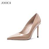 新款 经典 尖头裸色高跟鞋 JOOC玖诗夏季 女细跟牛漆皮单鞋 职业小码 款