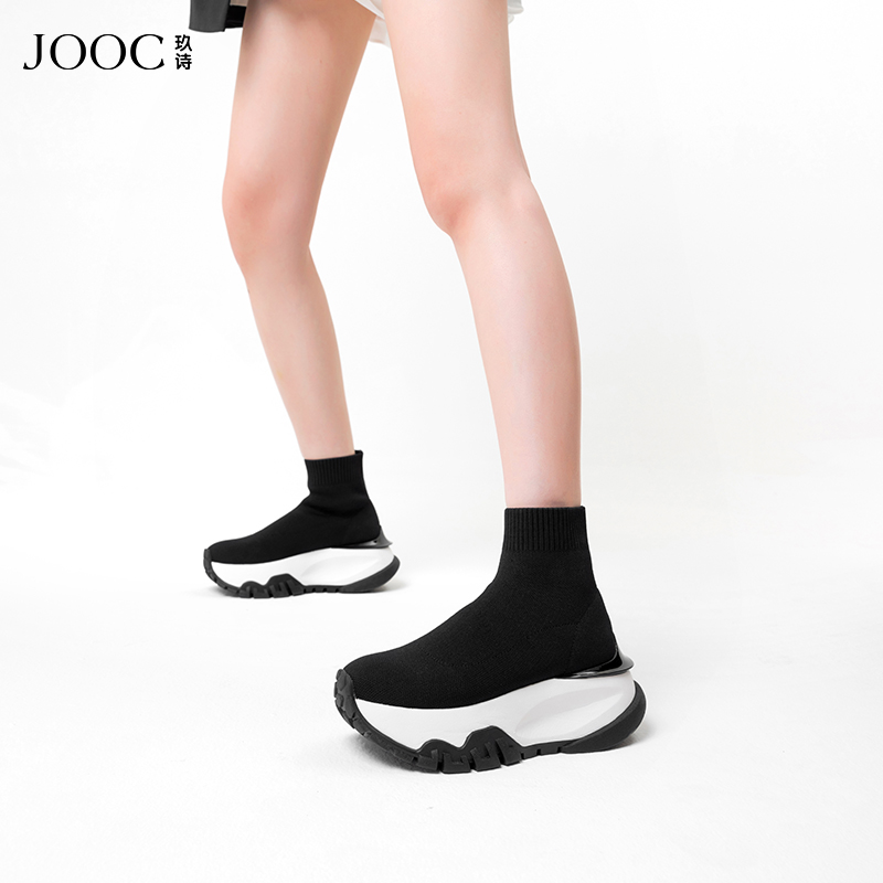 【自由的风】JOOC玖诗厚底高邦休闲鞋2025秋冬新款增高时装靴女鞋