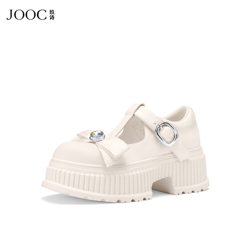 【百万甜心】JOOC玖诗白色玛丽珍鞋女2026夏季新款松糕厚底小皮鞋